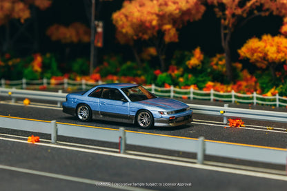 Tarmac Works 1/64 VERTEX Nissan Silvia S13 Blue/Grey - GLOBAL64 - T64G-025-PU
