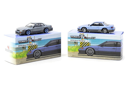 Tarmac Works 1/64 VERTEX Nissan Silvia S13 Blue/Grey - GLOBAL64 - T64G-025-PU