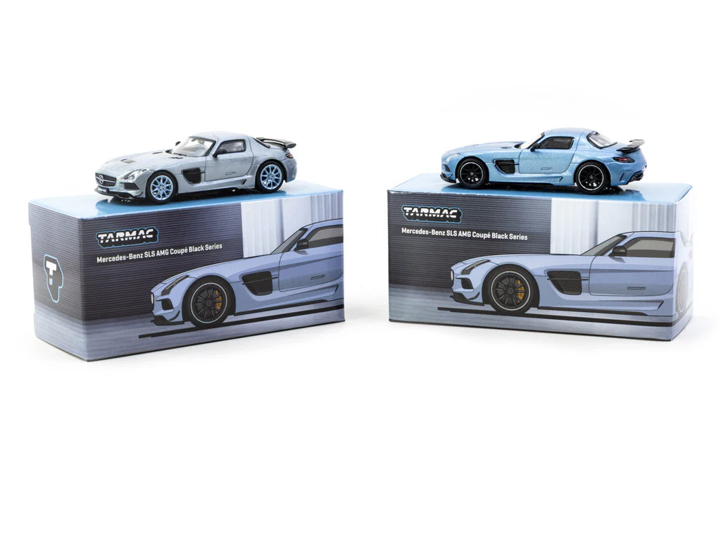 Tarmac Works 1/64 Mercedes-Benz SLS AMG Coupé Black Series Matte Blue - GLOBAL64 Blue - T64G-027-MB - Damaged Box