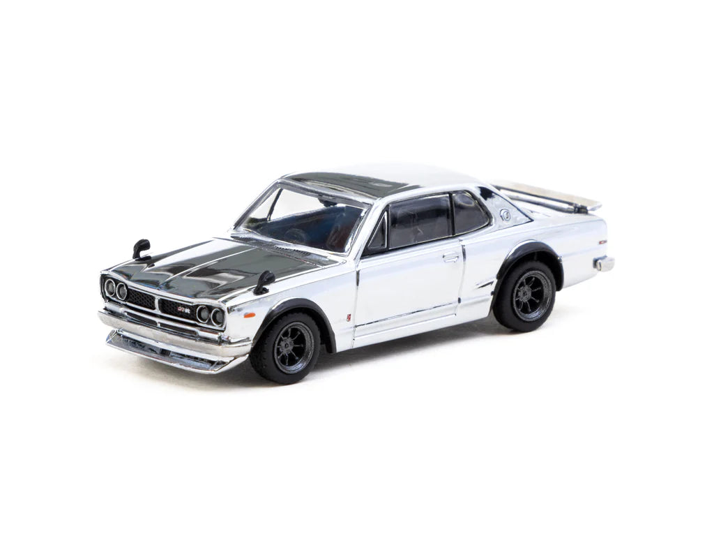 Tarmac Works 1/64 Nissan Skyline HT 2000GT-R Silver Chrome - Japan Special Edition - GLOBAL64