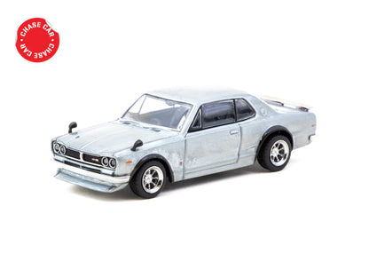 Tarmac Works 1/64 Nissan Skyline HT 2000GT-R Silver Chrome - Japan Special Edition - GLOBAL64 -T64G-043-SC