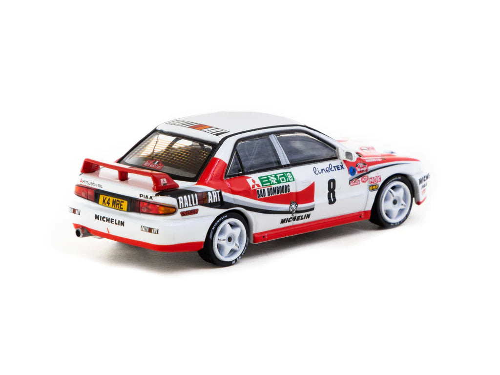 Tarmac Works 1/64 Mitsubishi Lancer Evolution Rallye Monte-Carlo 1993 #8 - GLOBAL64 Red & White