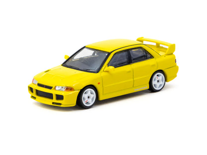 Tarmac Works 1/64 Mitsubishi Lancer GSR Evolution III Yellow with Tarmac Cards - GLOBAL64