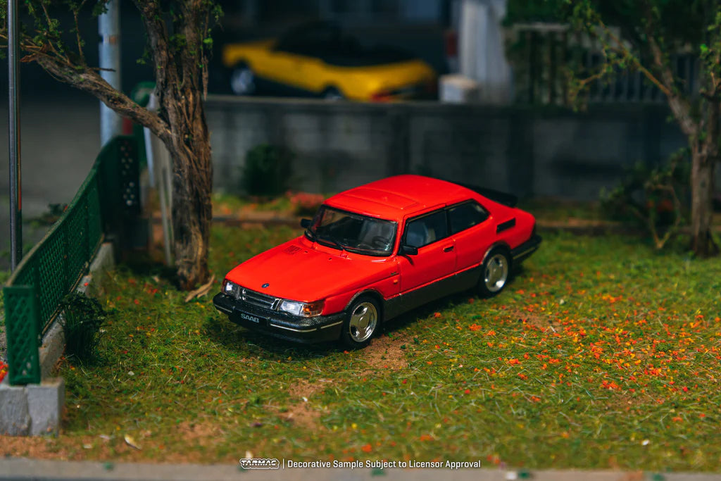 Tarmac Works 1/64 Saab 900 Turbo Red with Tarmac Cards - GLOBAL64