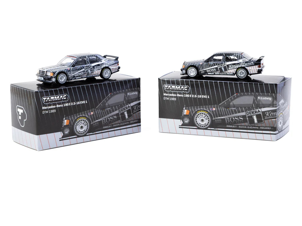 Tarmac Works 1/64 Mercedes-Benz 190 E 2.5-16 EVO 1 DTM 1989 n01 - GLOBAL64 Black - T64G-057-89DTM01