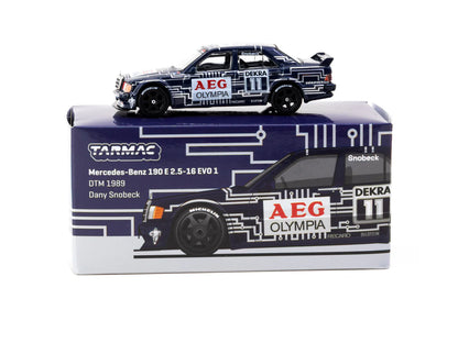 Tarmac Works 1/64 Mercedes-Benz 190 E 2.5-16 EVO 1 DTM 1989 Dany Snobeck GLOBAL64 Black - T64G-057-89DTM11
