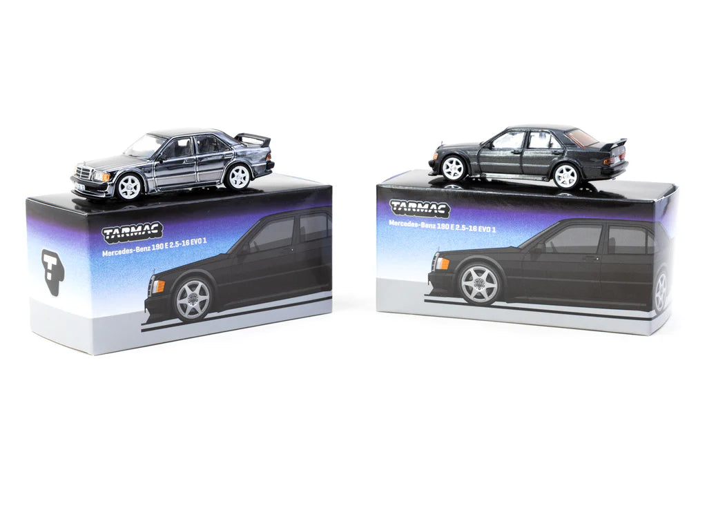 Tarmac Works 1/64  Mercedes-Benz 190 E 2.5-16 EVO 1 Blue-Black Metallic - GLOBAL64 - T64G-057-BK