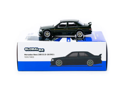 Tarmac Works 1/64 Mercedes-Benz 190 E 2.5-16 EVO 1 TOYO TIRES - GLOBAL64 Green - T64G-057-Toyo