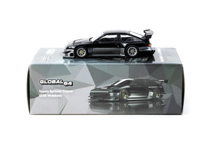 Tarmac Works 1/64 Toyota Sprinter Trueno AE86 Widebody Black/Grey - Designed by Jon Sibal - Malaysia Special Edition - GLOBAL64 - T64G-060-BG