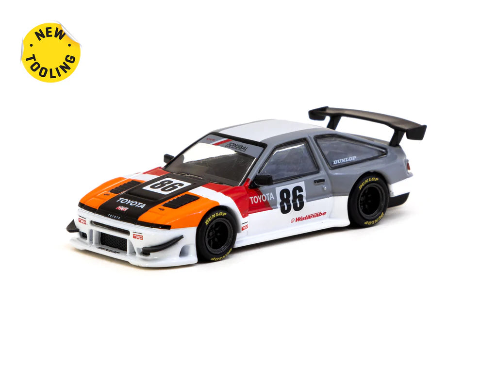Tarmac Works 1/64 Toyota Sprinter Trueno AE86 Widebody TRD - GLOBAL64 White & Orange