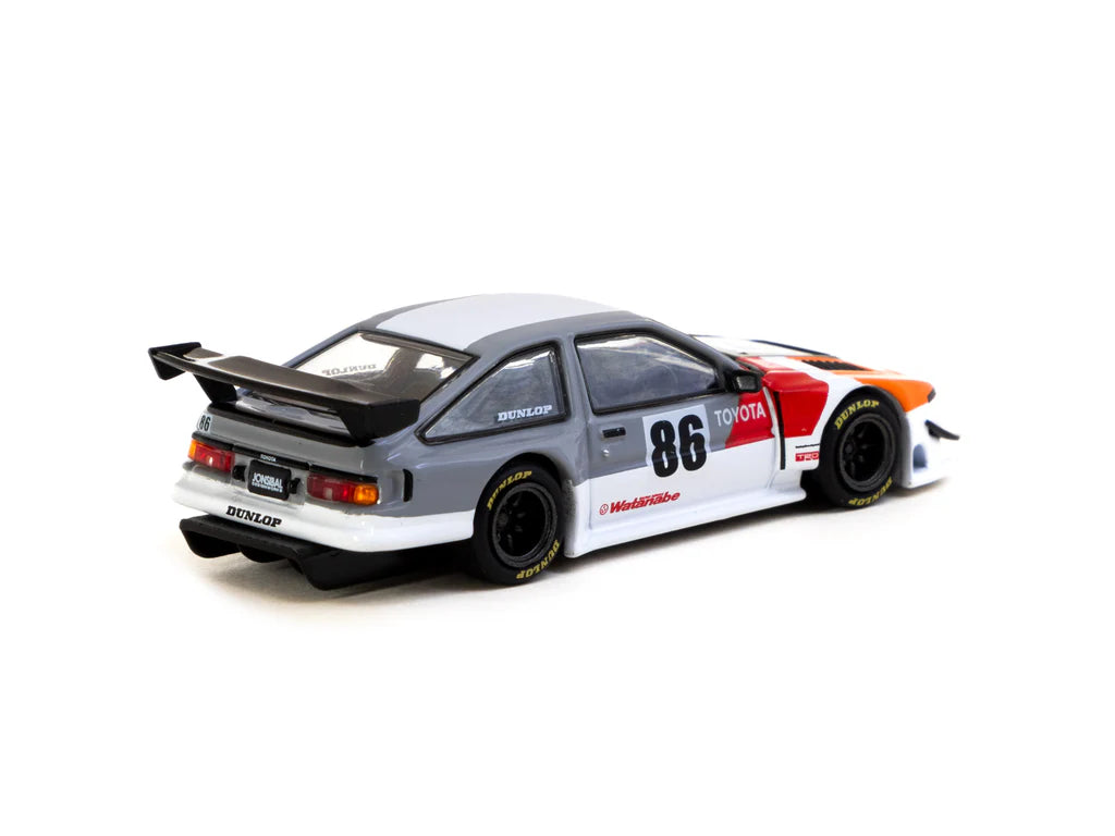 Tarmac Works 1/64 Toyota Sprinter Trueno AE86 Widebody TRD - GLOBAL64 White & Orange