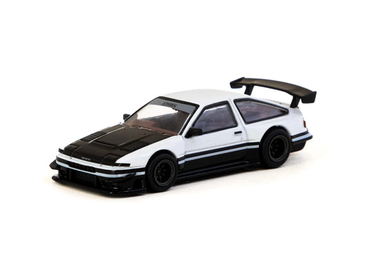 Tarmac Works 1/64 Jonsibal Toyota Sprinter Trueno AE86 Widebody White / Black with Tarmac Cards - GLOBAL64