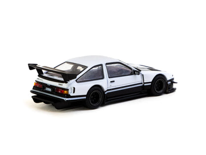 Tarmac Works 1/64 Jonsibal Toyota Sprinter Trueno AE86 Widebody White / Black with Tarmac Cards - GLOBAL64