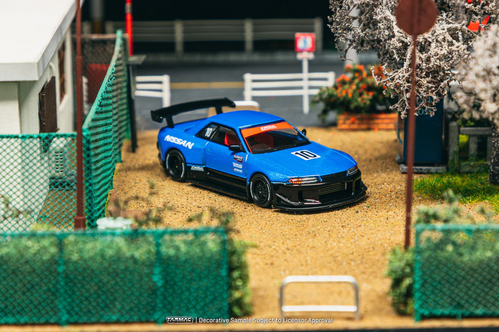 Tarmac Works 1/64  Nissan Skyline (R32) Widebody Tarmac Works 10th Anniversary - Designed by Jon Sibal - GLOBAL64 Blue - T64G-061-10TH