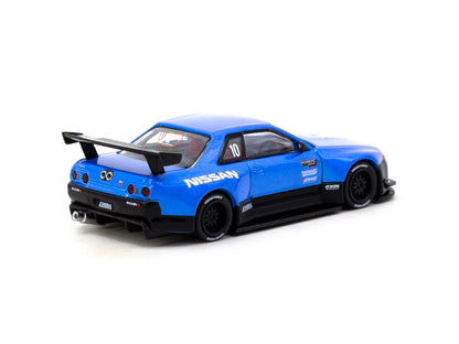 Tarmac Works 1/64  Nissan Skyline (R32) Widebody Tarmac Works 10th Anniversary - Designed by Jon Sibal - GLOBAL64 Blue - T64G-061-10TH