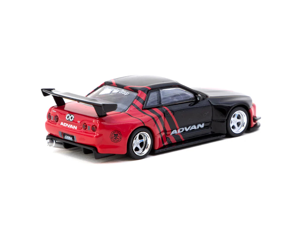 Tarmac Works 1/64  Nissan Skyline GT-R R32 Widebody Advan - JCCS Special Edition - GLOBAL64 Red & Black
