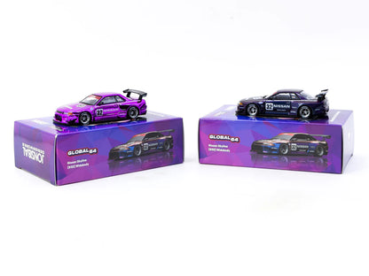 Tarmac Works 1/64 Nissan Skyline (R32) Widebody Midnight Purple - Designed by Jon Sibal - GLOBAL64 - T64G-061-MP