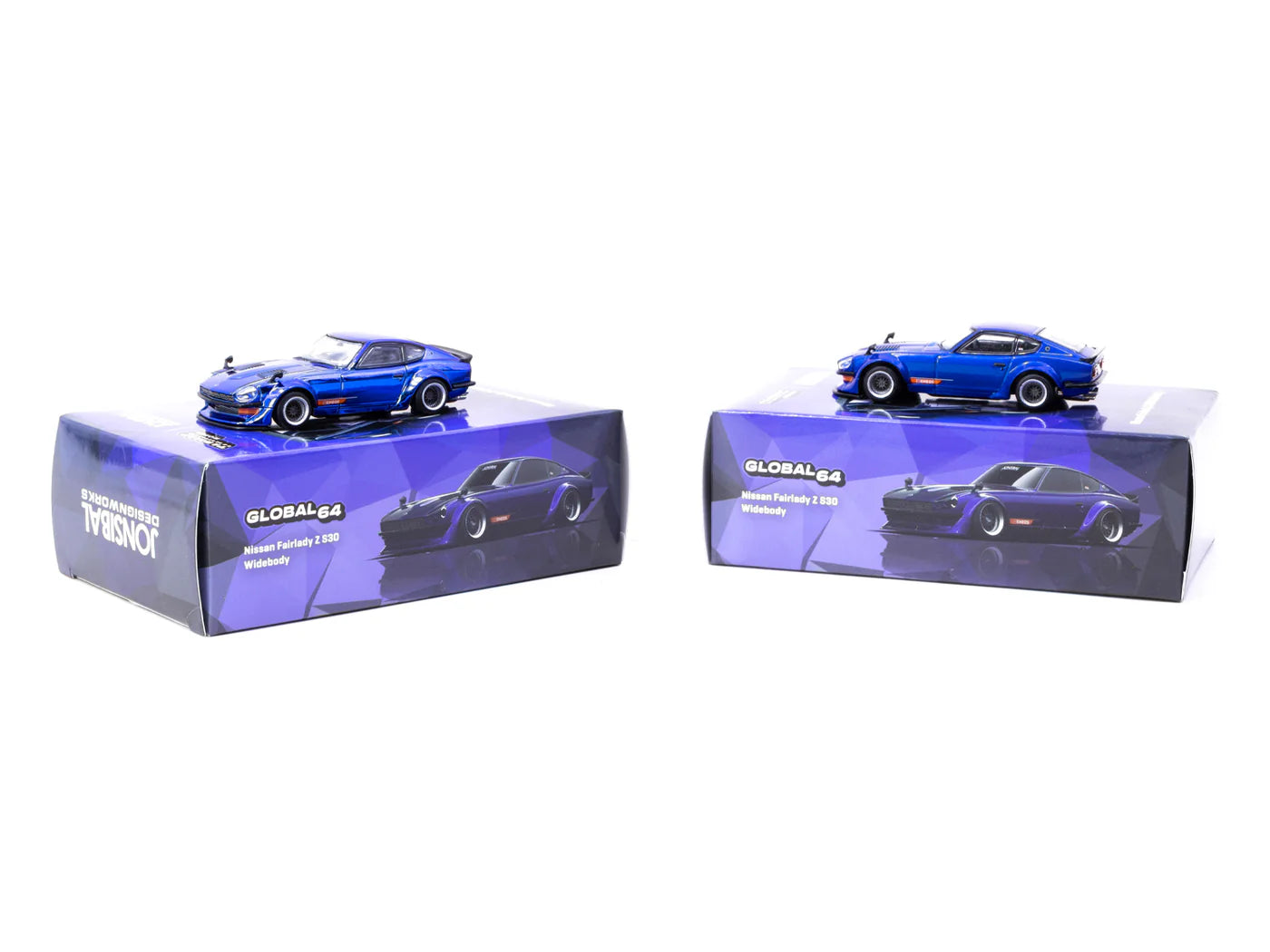 Tarmac Works 1/64 Nissan Fairlady Z S30 Widebody Blue - Designed by Jon Sibal GLOBAL64 - T64G-062-BL