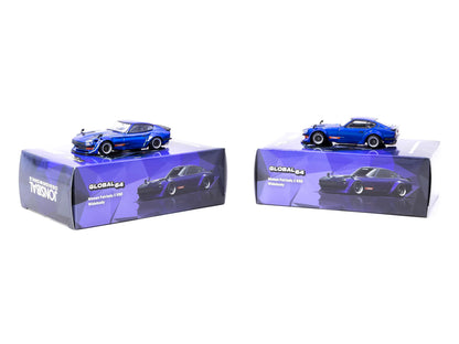 Tarmac Works 1/64 Nissan Fairlady Z S30 Widebody Blue - Designed by Jon Sibal GLOBAL64 - T64G-062-BL