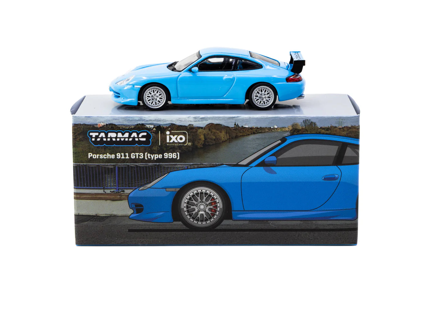Tarmac Works x iXO Models 1/64 Porsche 911 GT3 (type 996) Light Blue - GLOBAL64 - T64G-069-BL