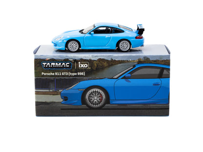 Tarmac Works x iXO Models 1/64 Porsche 911 GT3 (type 996) Light Blue - GLOBAL64 - T64G-069-BL