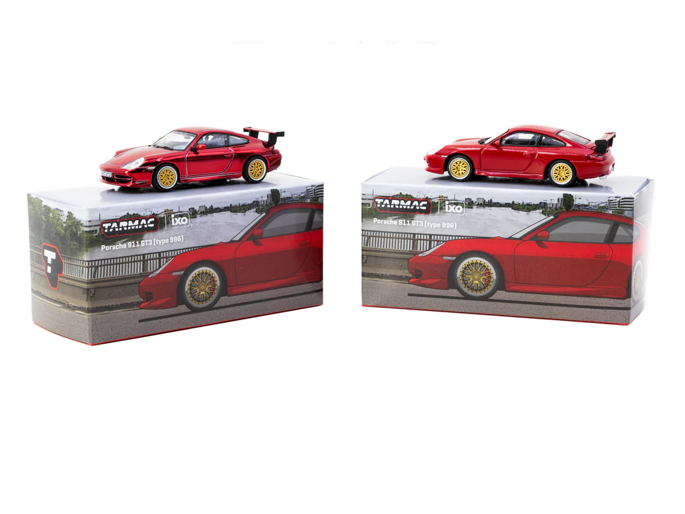 Tarmac Works x iXO Models 1/64 Porsche 911 GT3 (type 996) Red GLOBAL64 - T64G-069-RE
