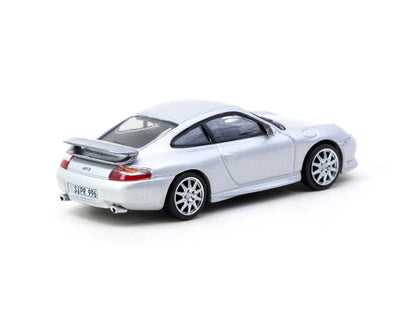 Tarmac Works X iXO Models 1/64 Porsche 911 GT3 (type 996) Silver - GLOBAL64 - T64G-069-SL