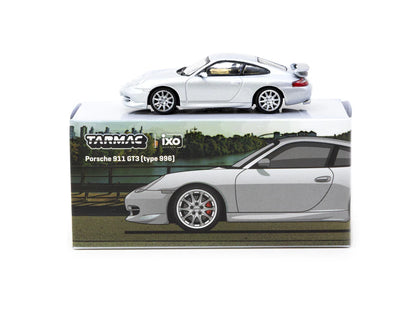 Tarmac Works X iXO Models 1/64 Porsche 911 GT3 (type 996) Silver - GLOBAL64 - T64G-069-SL