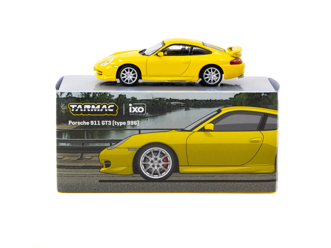 Tarmac Works  x iXO Models 1/64 Porsche 911 GT3 (type 996) Yellow - GLOBAL64 - T64G-069-YL