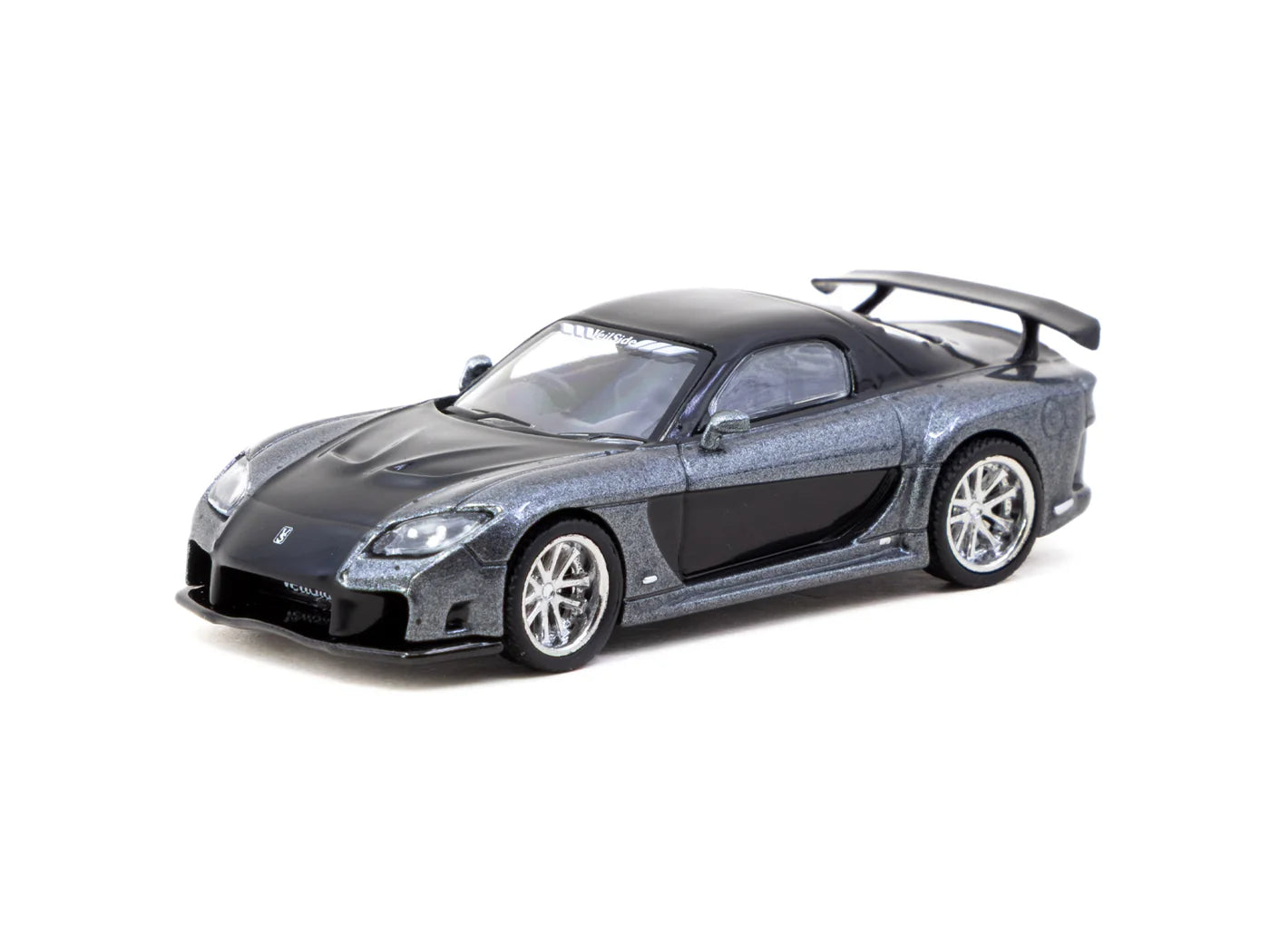 Tarmac Works 1/64 Mazda RX-7 VeilSide Fortune7 Grey Metallic / Black GLOBAL64 - T64G-075-GY