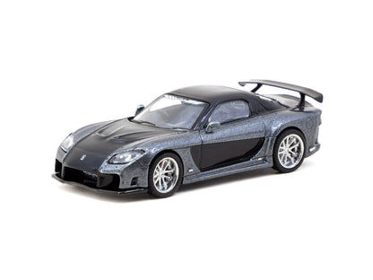Tarmac Works 1/64 Mazda RX-7 VeilSide Fortune7 Grey Metallic / Black GLOBAL64 - T64G-075-GY
