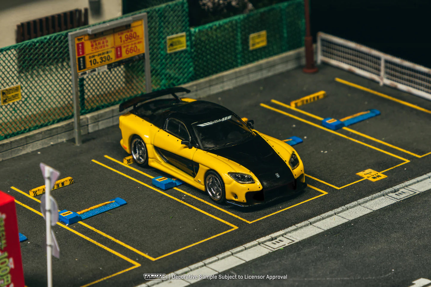 Tarmac Works 1/64 Mazda RX-7 VeilSide Fortune7 Yellow / Black - GLOBAL64 - T64G-075-YE