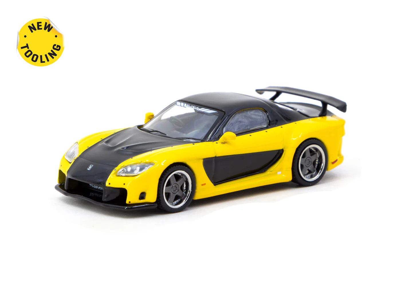 Tarmac Works 1/64 Mazda RX-7 VeilSide Fortune7 Yellow / Black - GLOBAL64 - T64G-075-YE