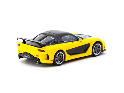 Tarmac Works 1/64 Mazda RX-7 VeilSide Fortune7 Yellow / Black - GLOBAL64 - T64G-075-YE