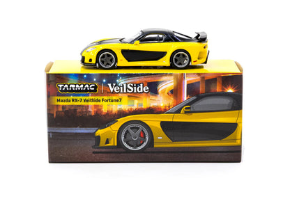 Tarmac Works 1/64 Mazda RX-7 VeilSide Fortune7 Yellow / Black - GLOBAL64 - T64G-075-YE