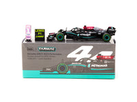 Tarmac Works X iXO Models 1/64 Mercedes-AMG F1 W12  E Performance Russian Grand Prix 2021 #44 Winner - 100th Win - Lewis Hamilton - GLOBAL64 Black