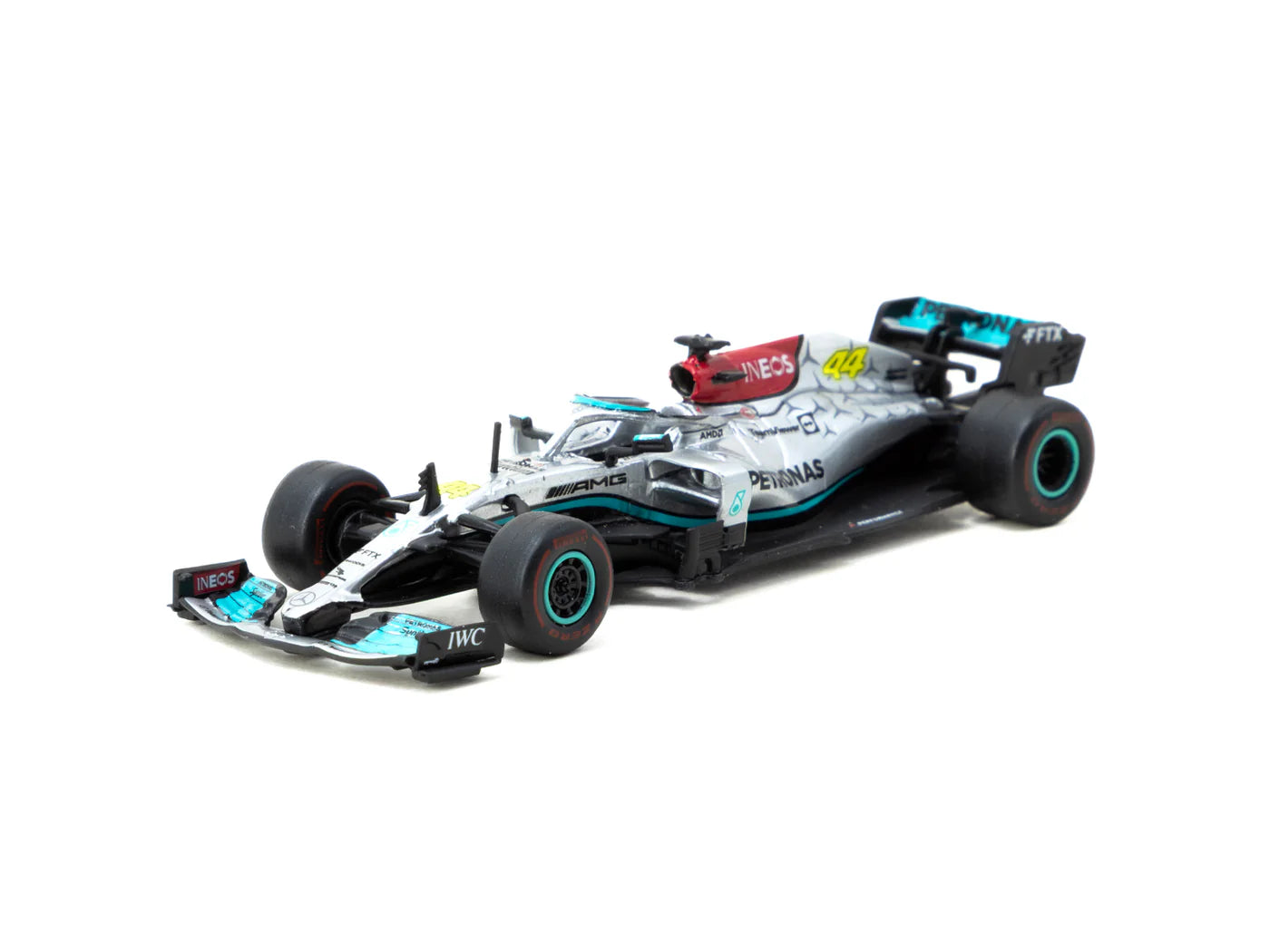 Tarmac Works x iXO Models 1/64 Mercedes-AMG F1 W12 E Performance Las Vegas Grand Prix Launch Party Black & Silver - GLOBAL64 - T64G-F037-LV