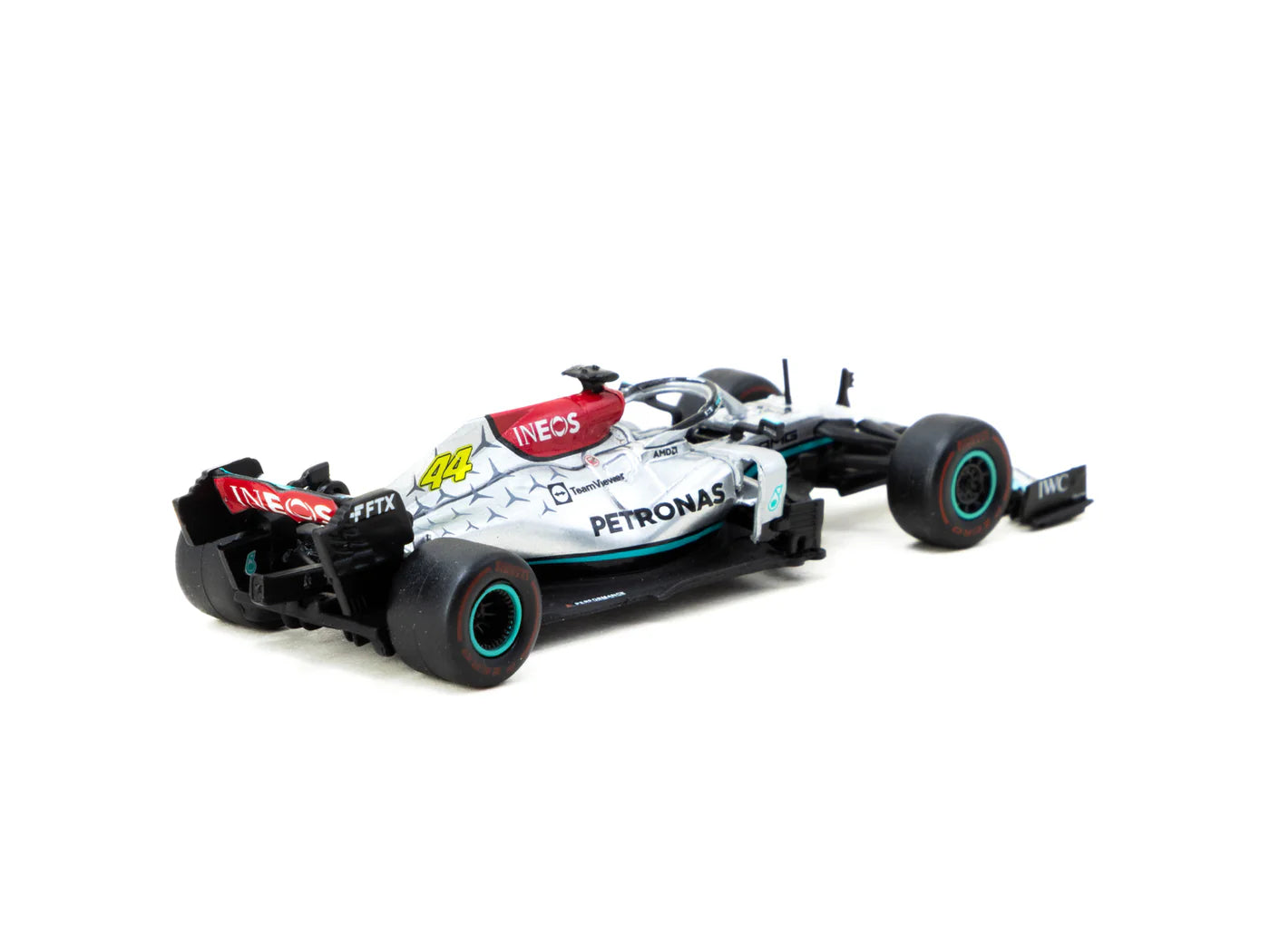 Tarmac Works x iXO Models 1/64 Mercedes-AMG F1 W12 E Performance Las Vegas Grand Prix Launch Party Black & Silver - GLOBAL64 - T64G-F037-LV