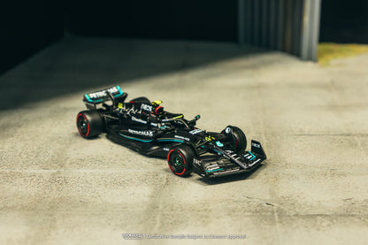 Tarmac Works x iXO Models 1/64 Mercedes-AMG F1 W14 E Performance Hungarian Grand Prix 2023 Pole Position Lewis Hamilton - GLOBAL64 Black - T64G-F064-LH1