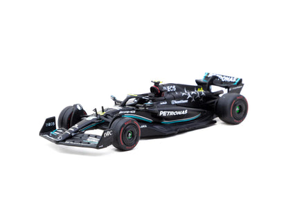 Tarmac Works x iXO Models 1/64 Mercedes-AMG F1 W14 E Performance Hungarian Grand Prix 2023 Pole Position Lewis Hamilton - GLOBAL64 Black - T64G-F064-LH1
