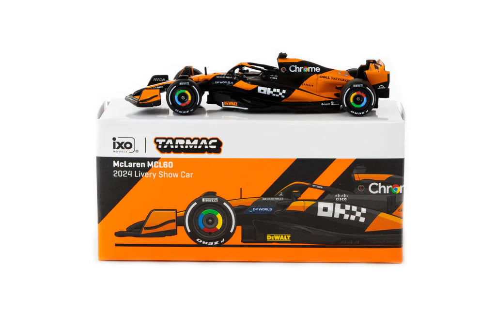 Tarmac Works X iXO Models 1/64 McLaren MCL60 2024 Livery Show Car - GLOBAL64 Orange - T64G-F070-2024