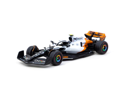 Tarmac Works X iXO Models 1/64McLaren MCL60 Spanish Grand Prix 2023 Qualifying#4 Lando Norris - GLOBAL64 Black & White - T64G-F070-LN1