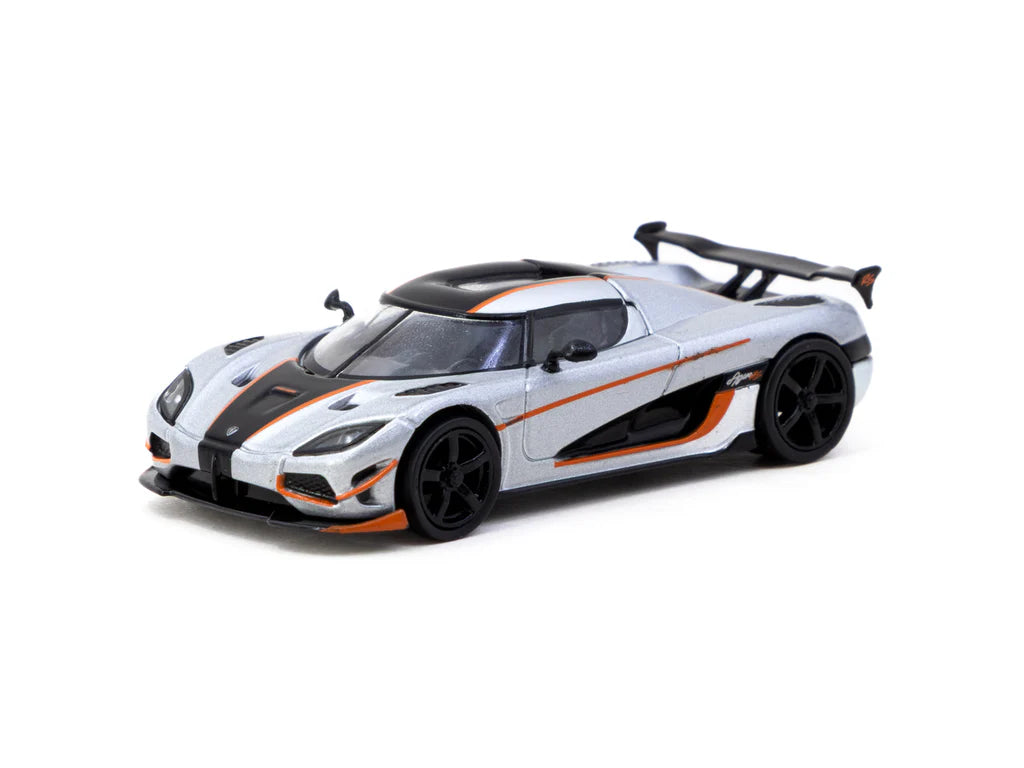 Tarmac Works 1/64 Koenigsegg Agera RS Moon Silver & Black - GLOBAL64 - T64G-TL005-MS - Damaged Box