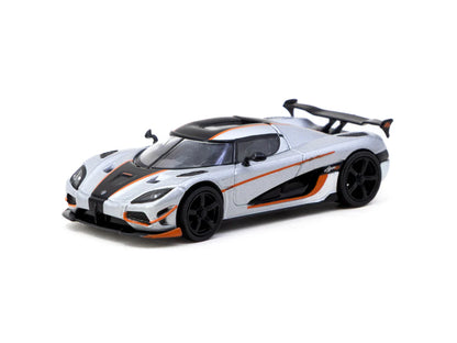 Tarmac Works 1/64 Koenigsegg Agera RS Moon Silver & Black - GLOBAL64 - T64G-TL005-MS - Damaged Box