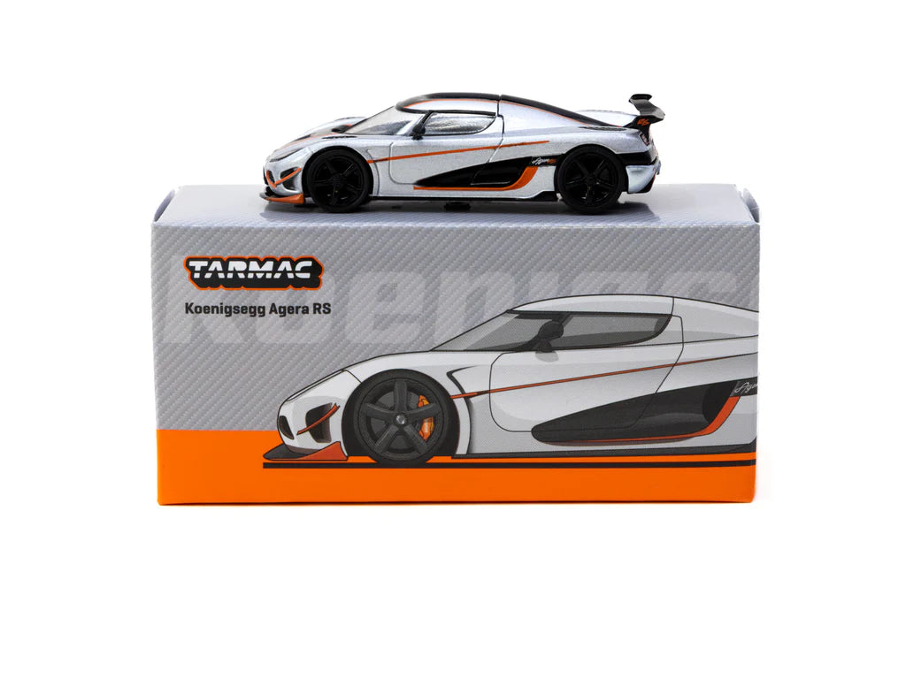 Tarmac Works 1/64 Koenigsegg Agera RS Moon Silver & Black - GLOBAL64 - T64G-TL005-MS - Damaged Box