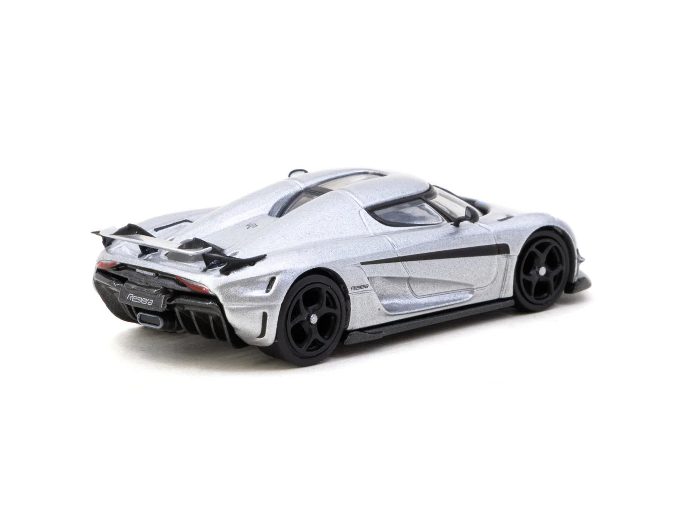 Tarmac Works 1/64 Koenigsegg Regera Silver Metallic / Blue Accents with Tarmac Cards Combo Set - GLOBAL64 - T64G-TL017-SL