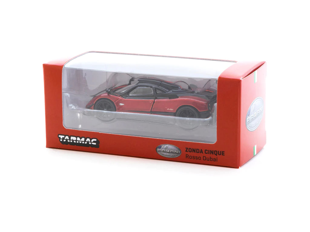 Tarmac Works 1/64 Pagani Zonda Cinque Rosso Dubai - GLOBAL64 Red & Black