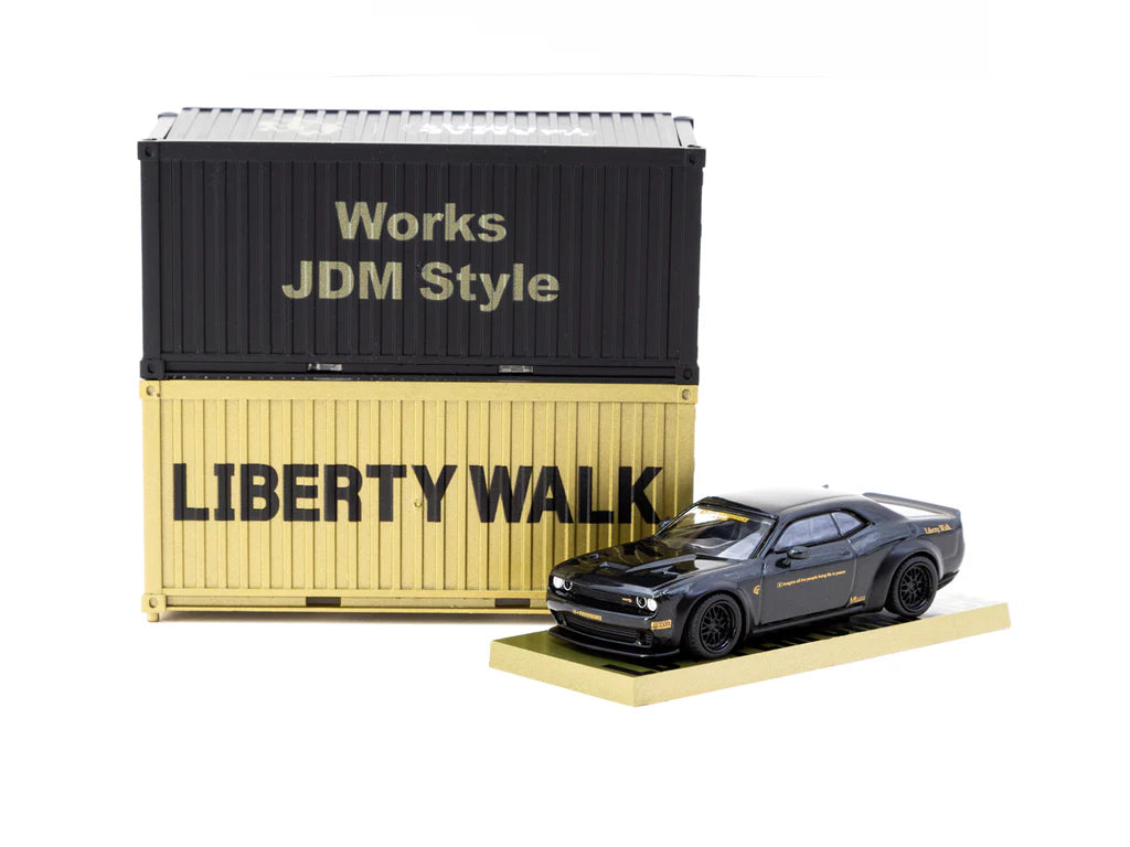 Tarmac Works 1/64 LB-WORKS Dodge Challenger SRT Hellcat Black Metallic - GLOBAL64 - T64G-TL039-BK