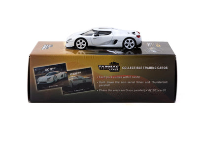 Tarmac Works 1/64 Koenigsegg CC850 White with Tarmac Cards Combo Set - GLOBAL64 - T64G-TL051-WH