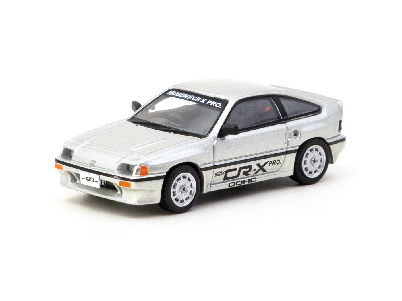 Tarmac Works 1/64 Honda Ballade Sports MUGEN CR-X Pro with Tarmac Cards Combo Set Silver - GLOBAL64 - T64G-TL058-SL